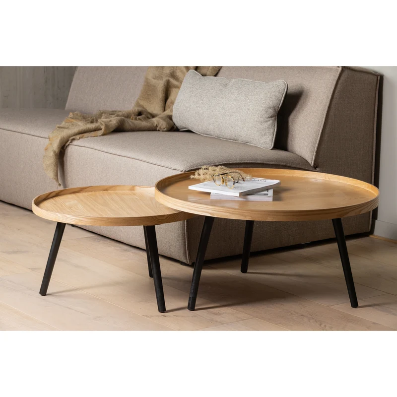 Mesa bijzettafel L hout naturel 34xØ60