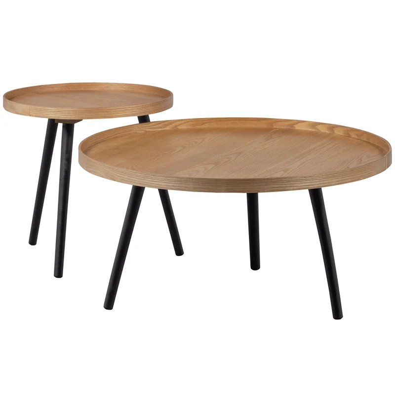 Mesa bijzettafel L hout naturel 34xØ60