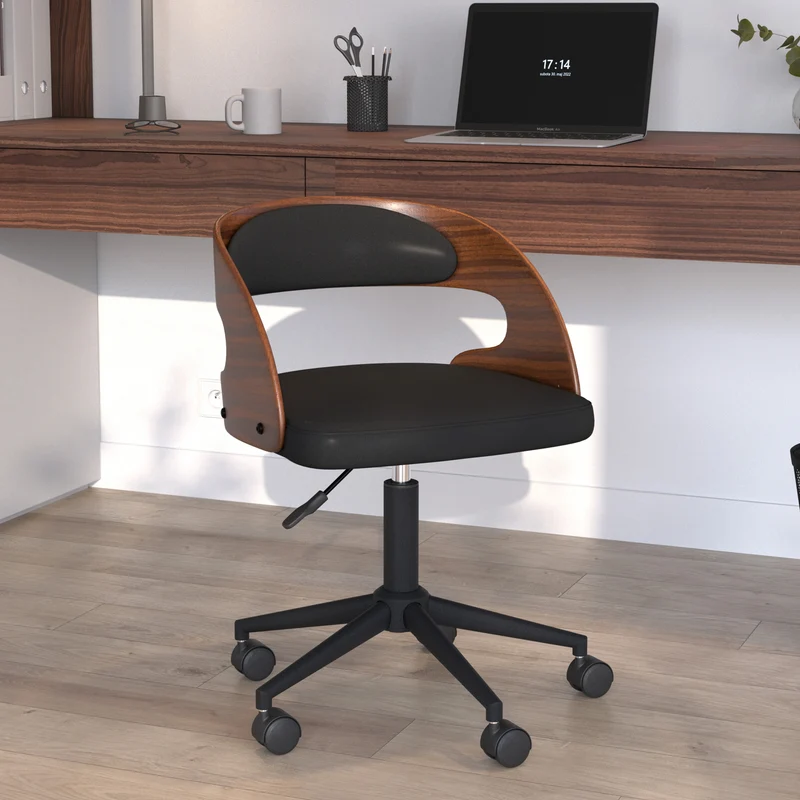Chaise de bureau noire Louis