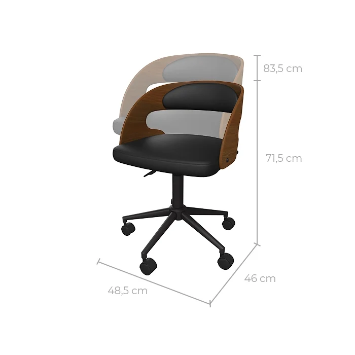 Chaise de bureau noire Louis
