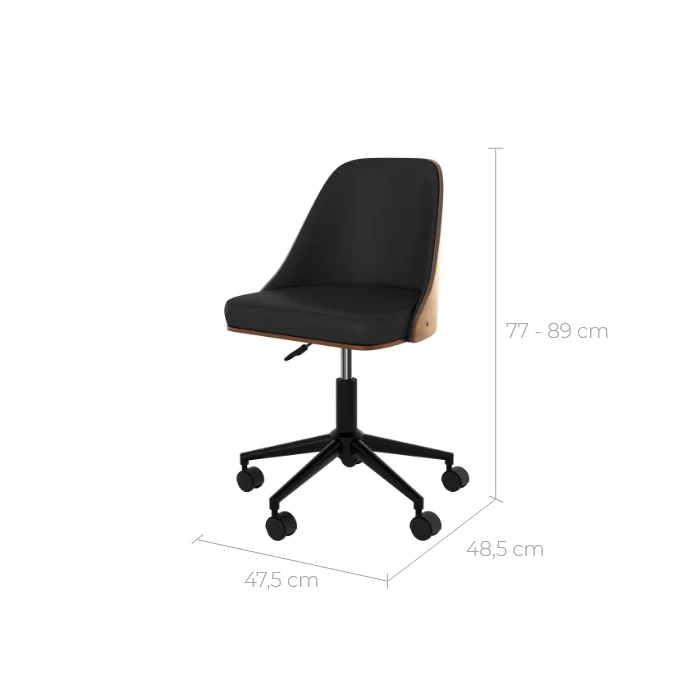 Chaise de bureau Georges noire