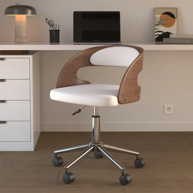 Chaise de bureau blanche Louis