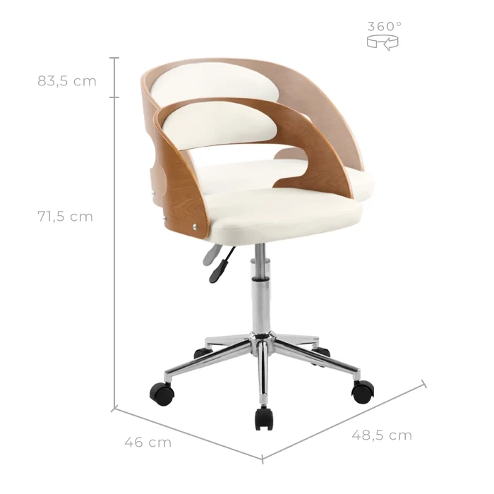 Chaise de bureau blanche Louis