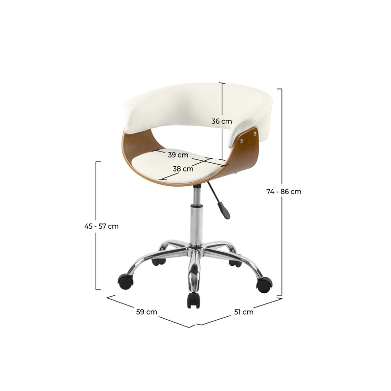 Chaise de bureau Basile blanche