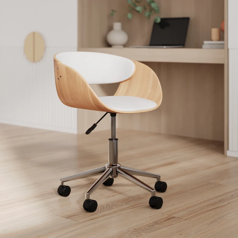 Chaise de bureau Adelmar blanche