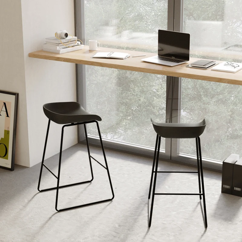 Chaise de bar Yoshi noire 76 cm (lot de 2)