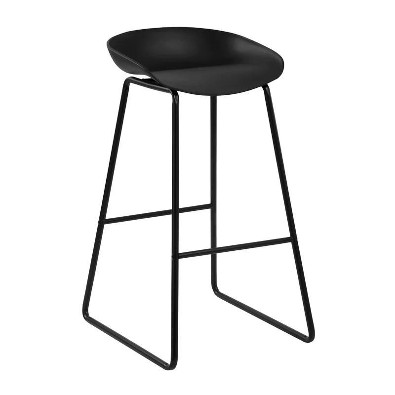 Chaise de bar Yoshi noire 76 cm (lot de 2)