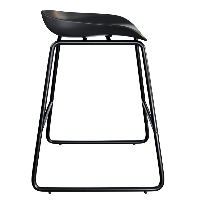 Chaise de bar mi-hauteur Yoshi noire 65.5 cm (lot de 2)