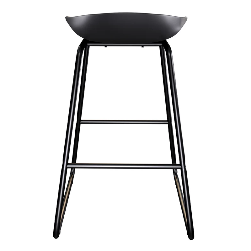 Chaise de bar mi-hauteur Yoshi noire 65.5 cm (lot de 2)