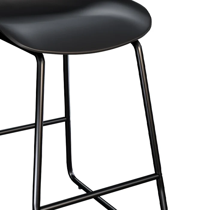 Chaise de bar mi-hauteur Yoshi noire 65.5 cm (lot de 2)