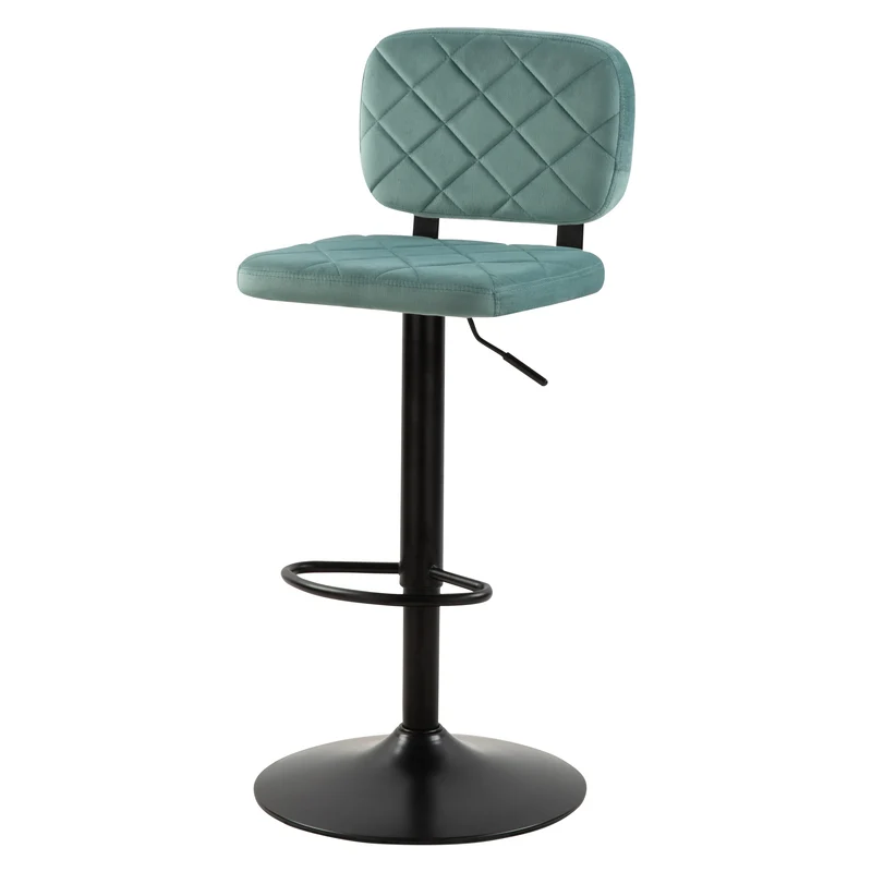 Chaise de bar Viktor en velours vert d'eau 60/81 cm (lot de 2)