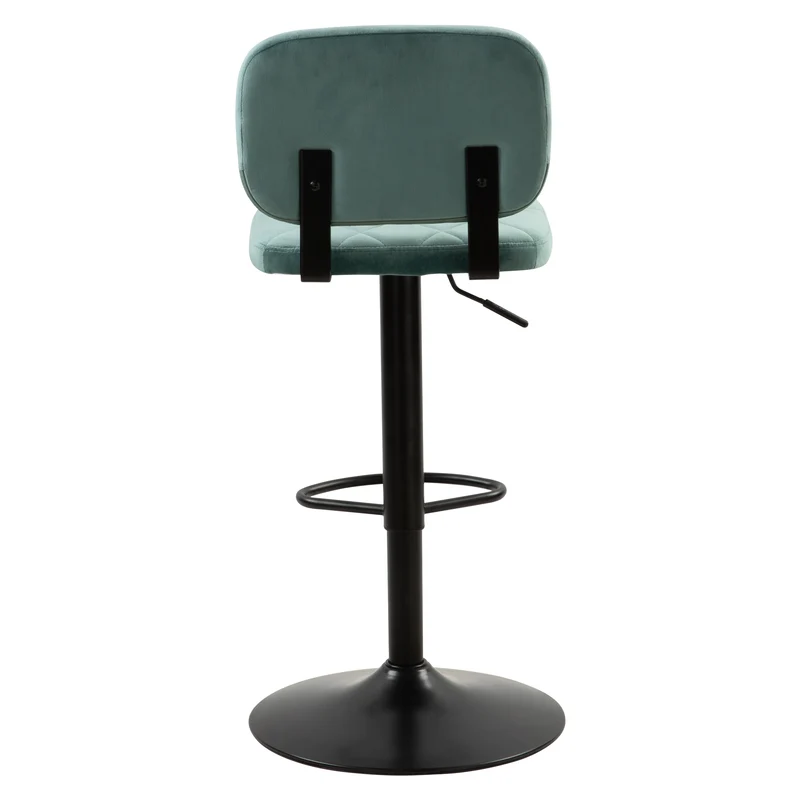 Chaise de bar Viktor en velours vert d'eau 60/81 cm (lot de 2)