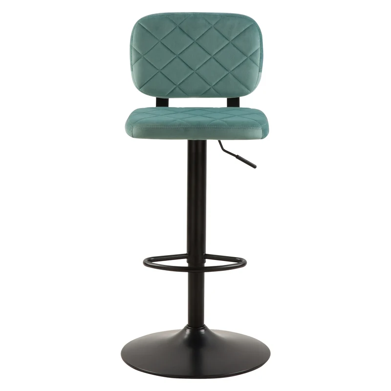 Chaise de bar Viktor en velours vert d'eau 60/81 cm (lot de 2)