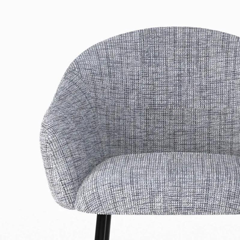 Chaise de bar Socky en tissu gris chiné 76 cm