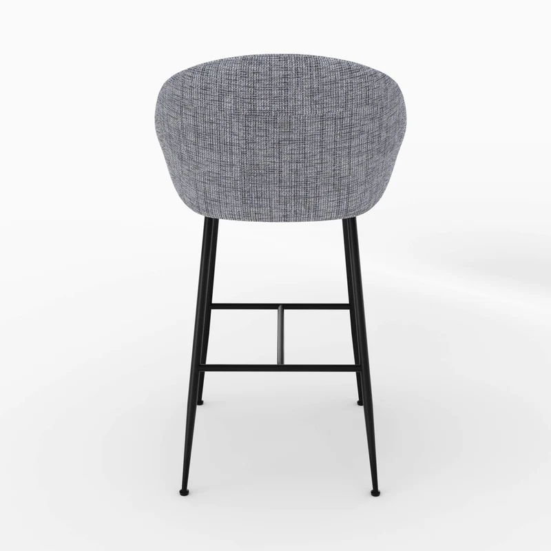 Chaise de bar Socky en tissu gris chiné 76 cm