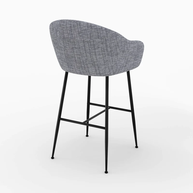 Chaise de bar Socky en tissu gris chiné 76 cm