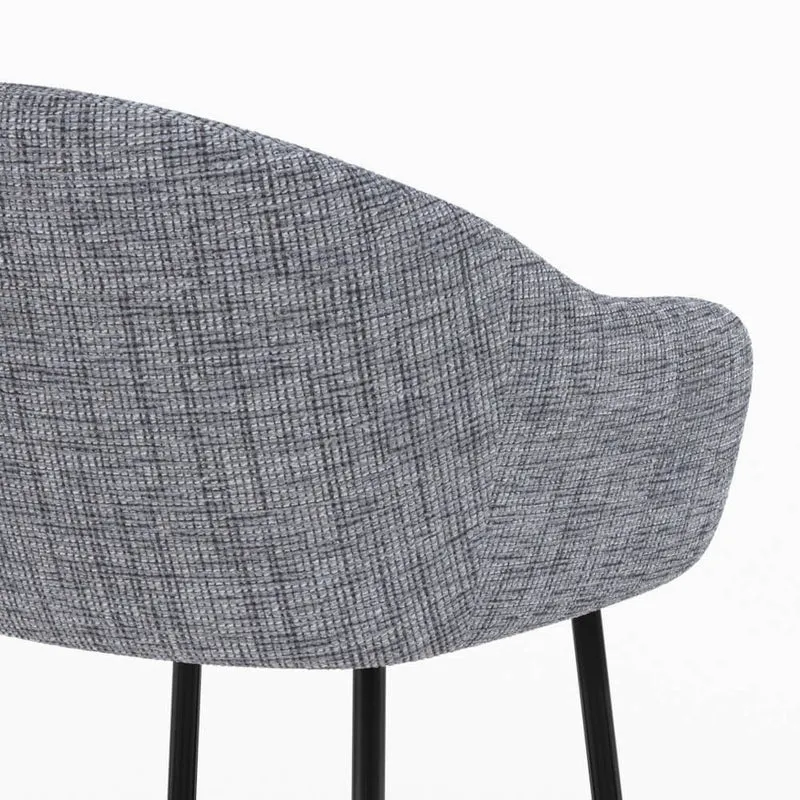 Chaise de bar Socky en tissu gris chiné 76 cm