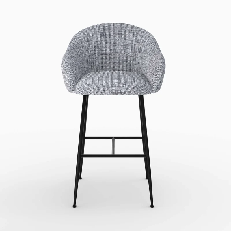 Chaise de bar Socky en tissu gris chiné 76 cm