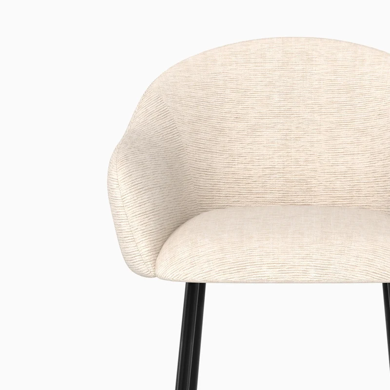 Chaise de bar Socky en tissu beige chiné 76 cm