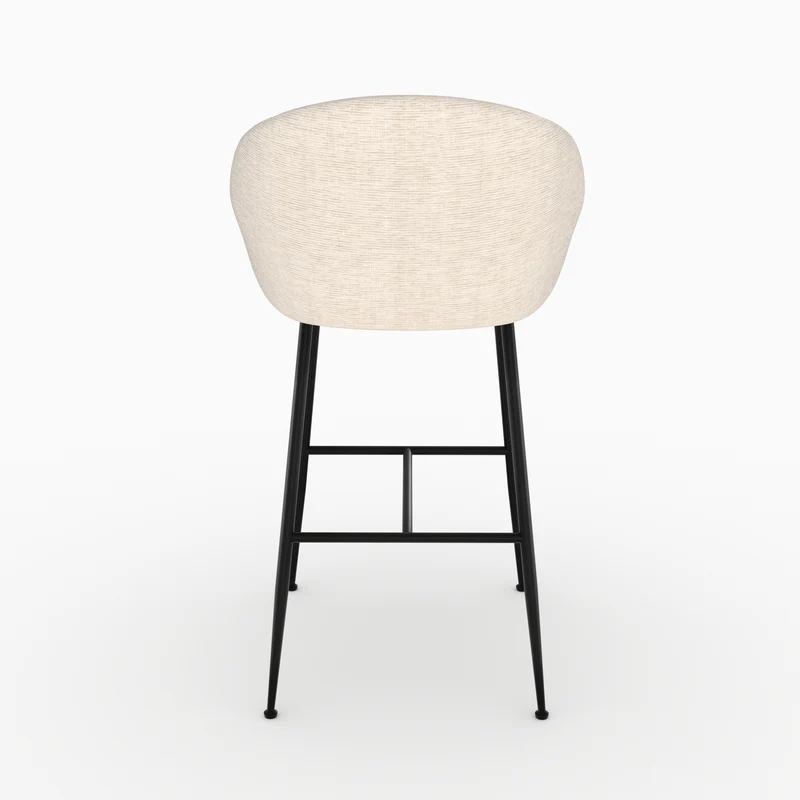 Chaise de bar Socky en tissu beige chiné 76 cm