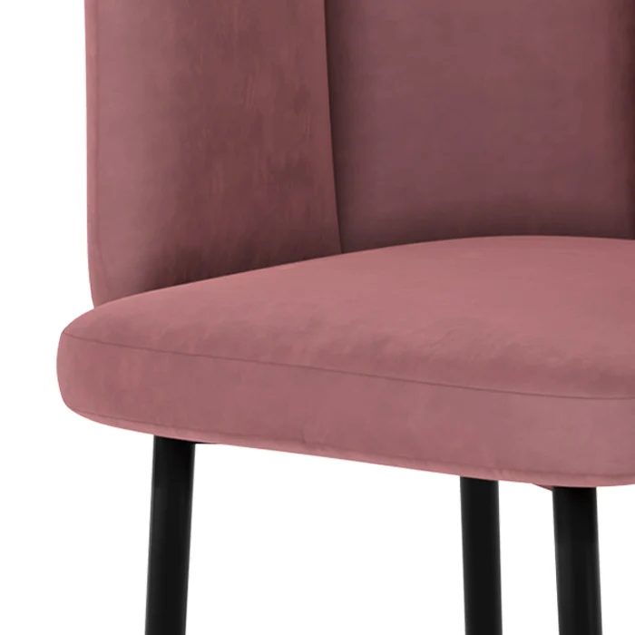 Chaise de bar Rosy en velours rose 75 cm (lot de 2)