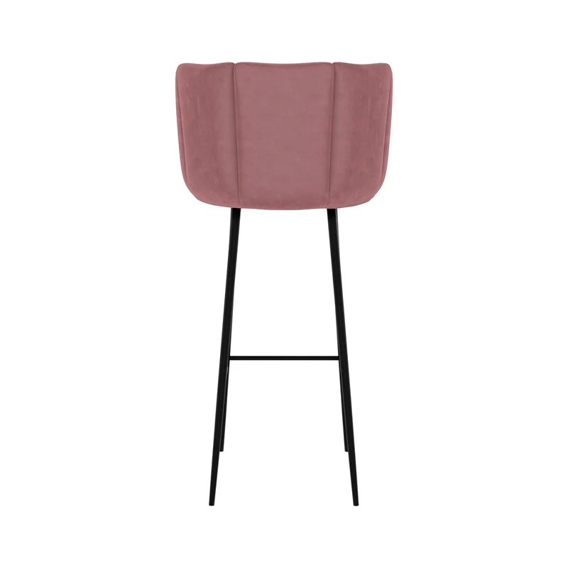 Chaise de bar Rosy en velours rose 75 cm (lot de 2)
