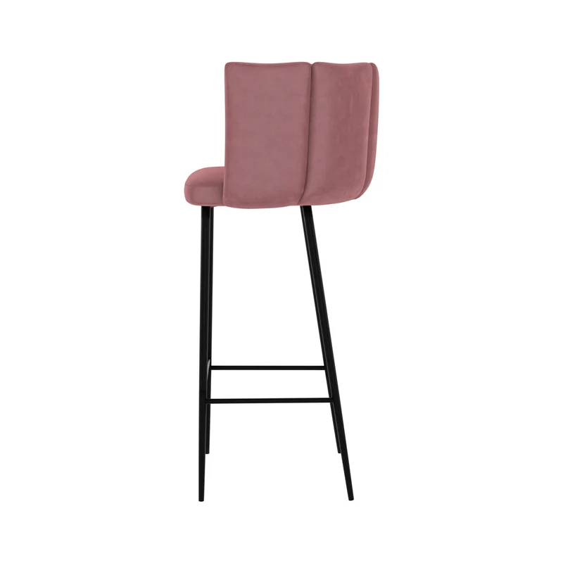 Chaise de bar Rosy en velours rose 75 cm (lot de 2)