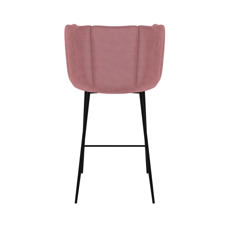 Chaise de bar Rosy en velours rose 67 cm (lot de 2)