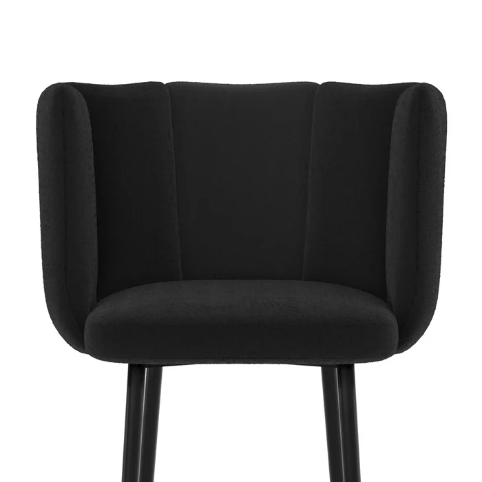 Chaise de bar Rosy en velours noir 75 cm (lot de 2)