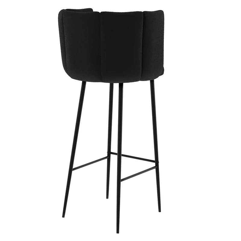 Chaise de bar Rosy en velours noir 75 cm (lot de 2)