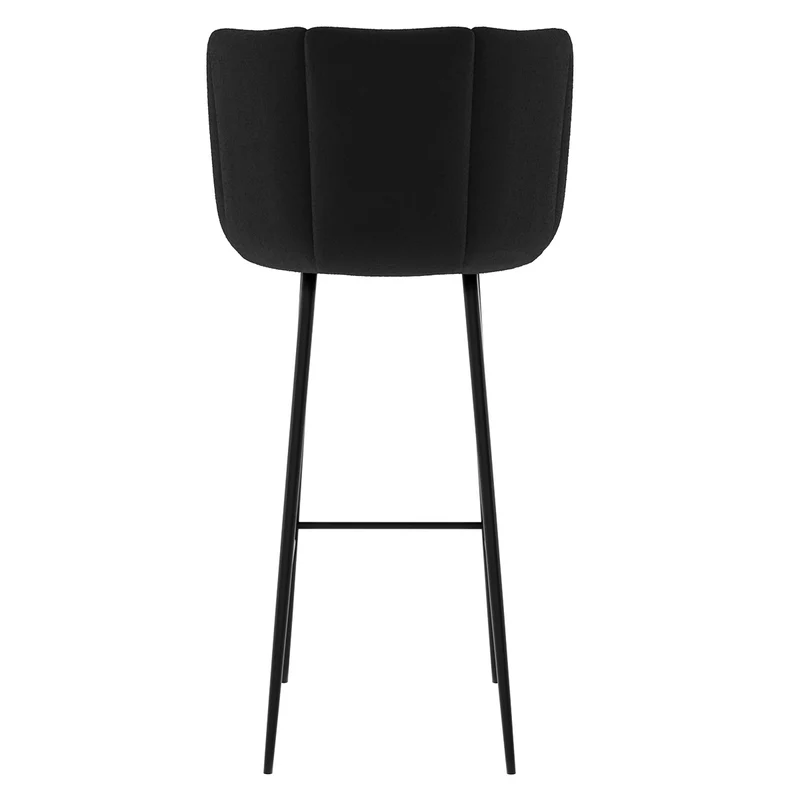 Chaise de bar Rosy en velours noir 75 cm (lot de 2)