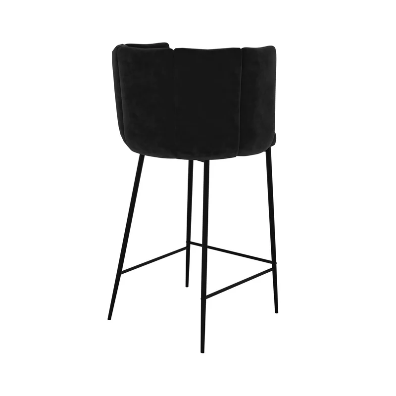 Chaise de bar Rosy en velours noir 67 cm (lot de 2)
