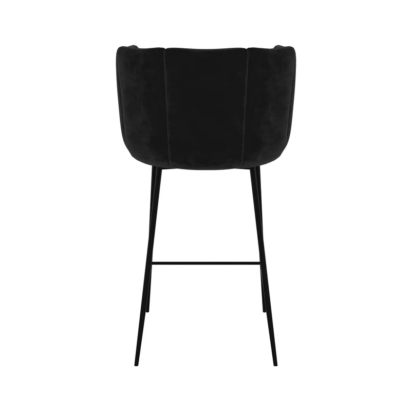 Chaise de bar Rosy en velours noir 67 cm (lot de 2)