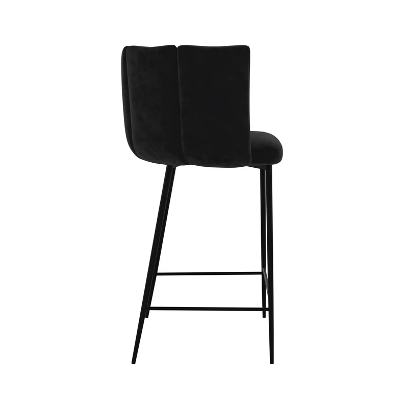 Chaise de bar Rosy en velours noir 67 cm (lot de 2)