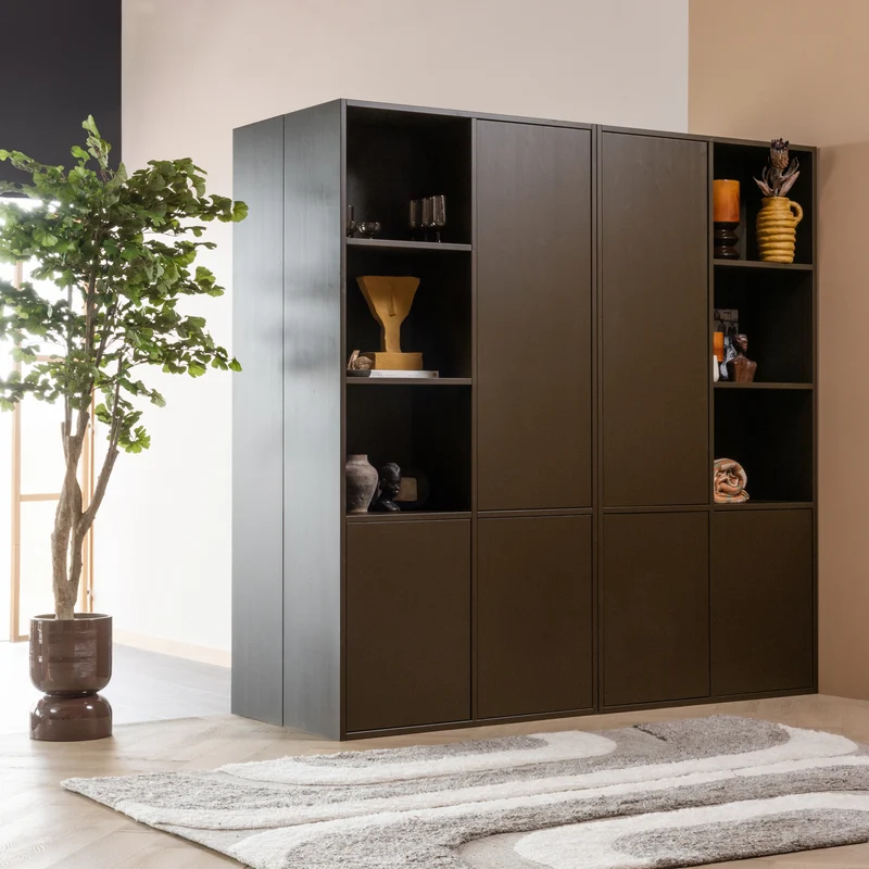 Meggy opbergkast links 108 cm grenen middenbruin