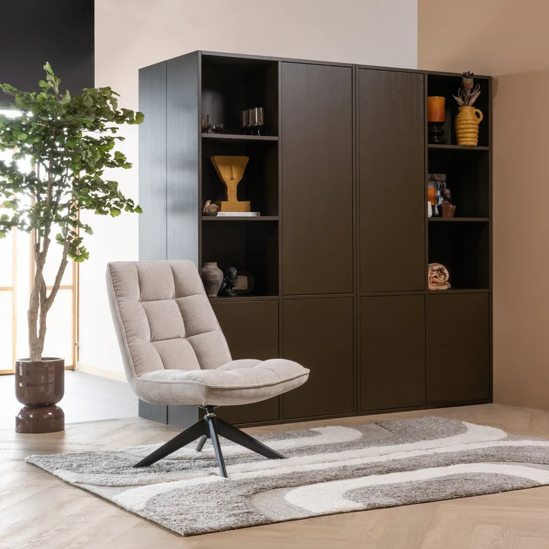 Meggy opbergkast links 108 cm grenen middenbruin