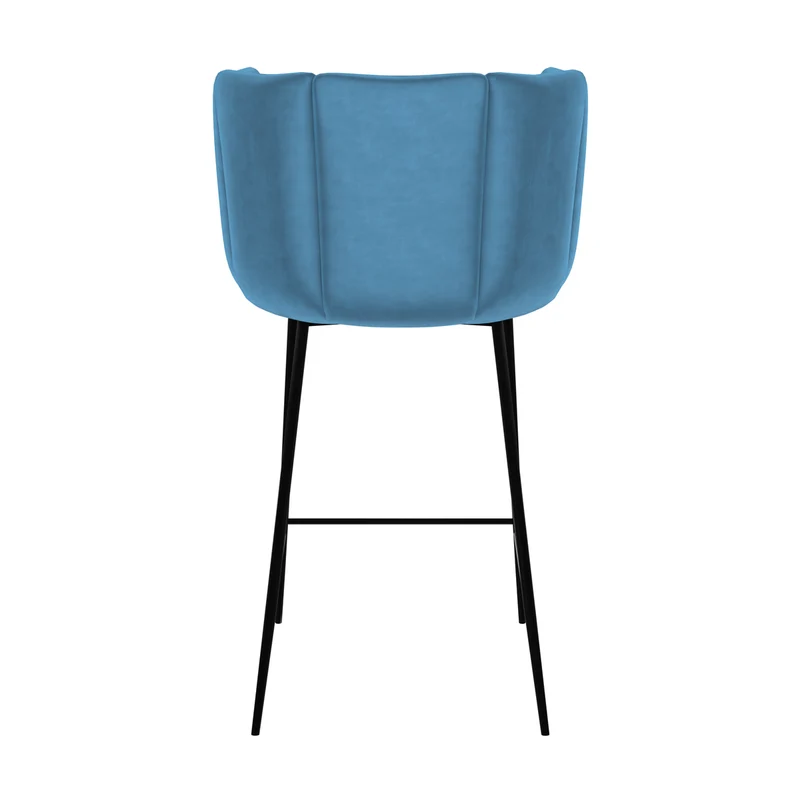 Chaise de bar Rosy en velours bleu 67 cm (lot de 2)