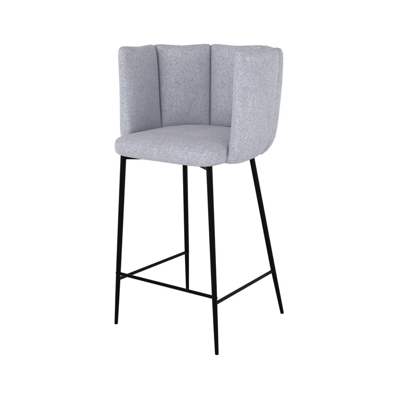Chaise de bar Rosy en tissu gris clair 67 cm (lot de 2)