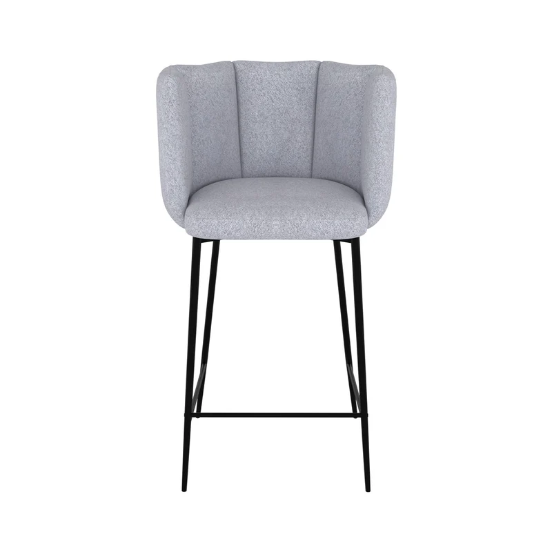 Chaise de bar Rosy en tissu gris clair 67 cm (lot de 2)