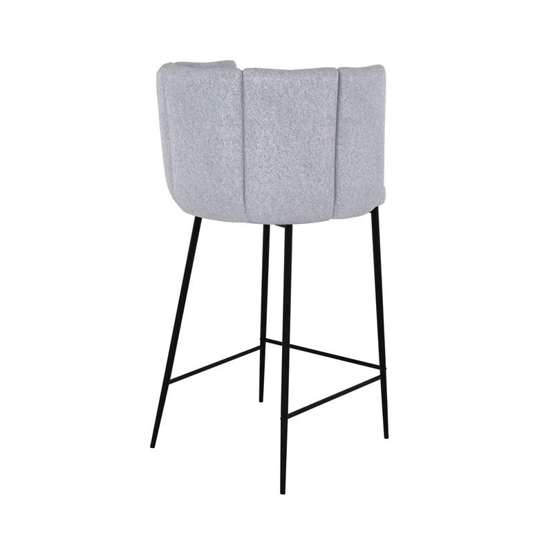 Chaise de bar Rosy en tissu gris clair 67 cm (lot de 2)