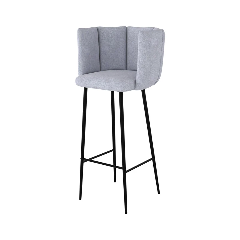 Chaise de bar Rosy en tissu gris clair 75 cm (lot de 2)