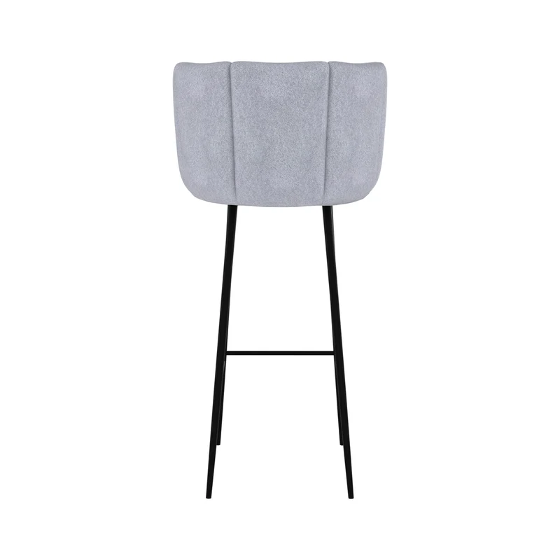 Chaise de bar Rosy en tissu gris clair 75 cm (lot de 2)