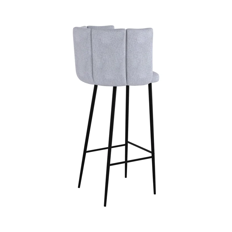Chaise de bar Rosy en tissu gris clair 75 cm (lot de 2)