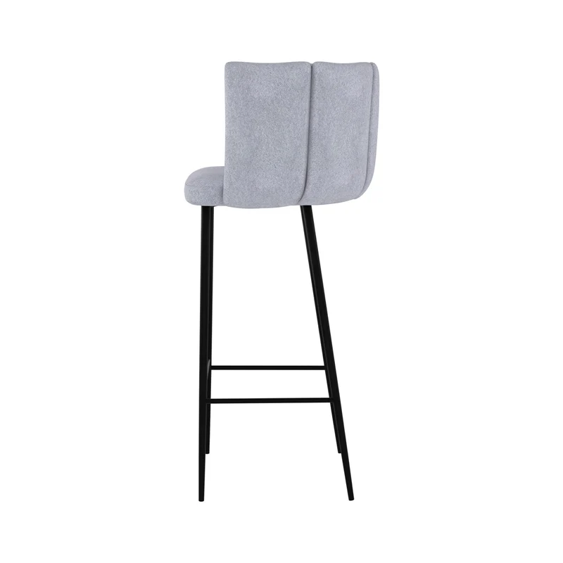Chaise de bar Rosy en tissu gris clair 75 cm (lot de 2)