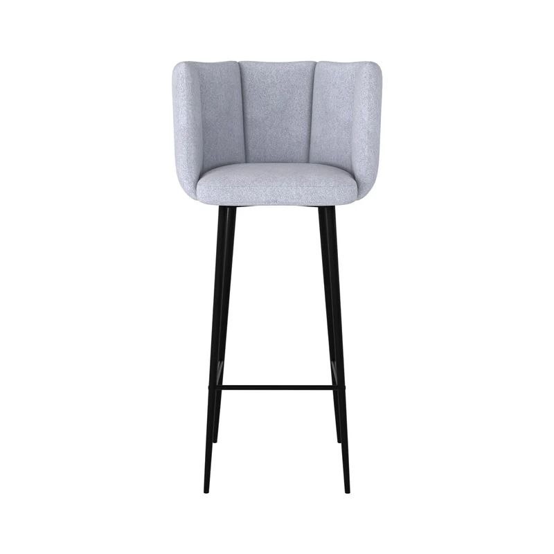 Chaise de bar Rosy en tissu gris clair 75 cm (lot de 2)