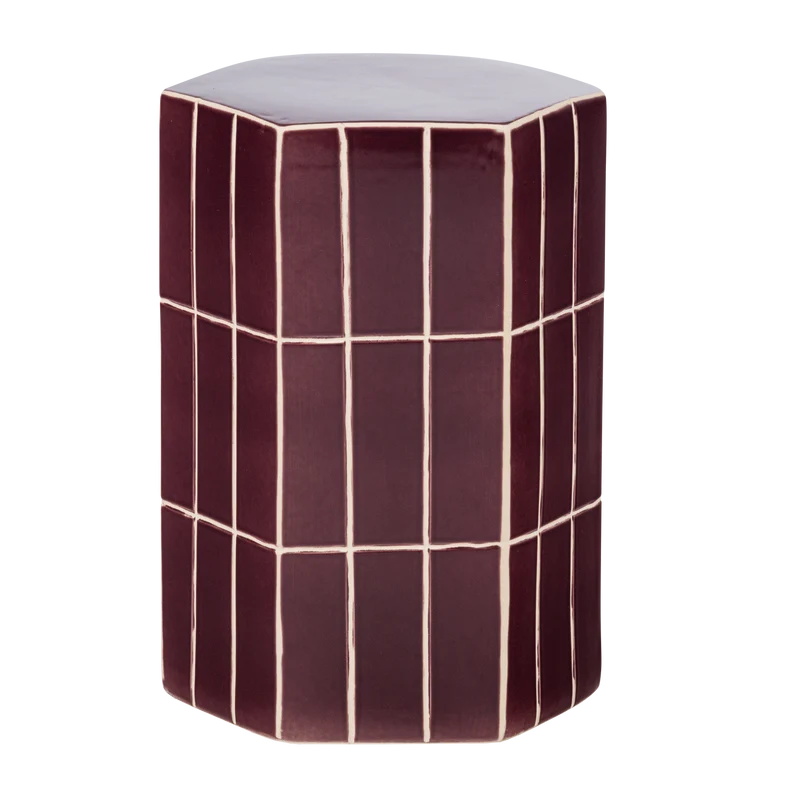 Plu decoratieve bijzettafel 42 x 30 x 26 cm keramiek paars