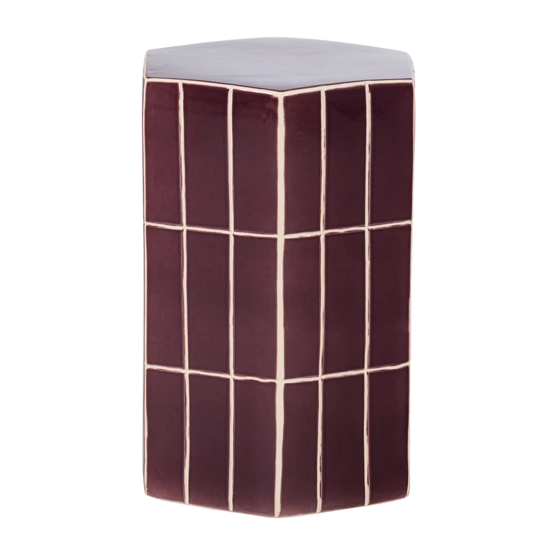 Plu decoratieve bijzettafel 42 x 30 x 26 cm keramiek paars