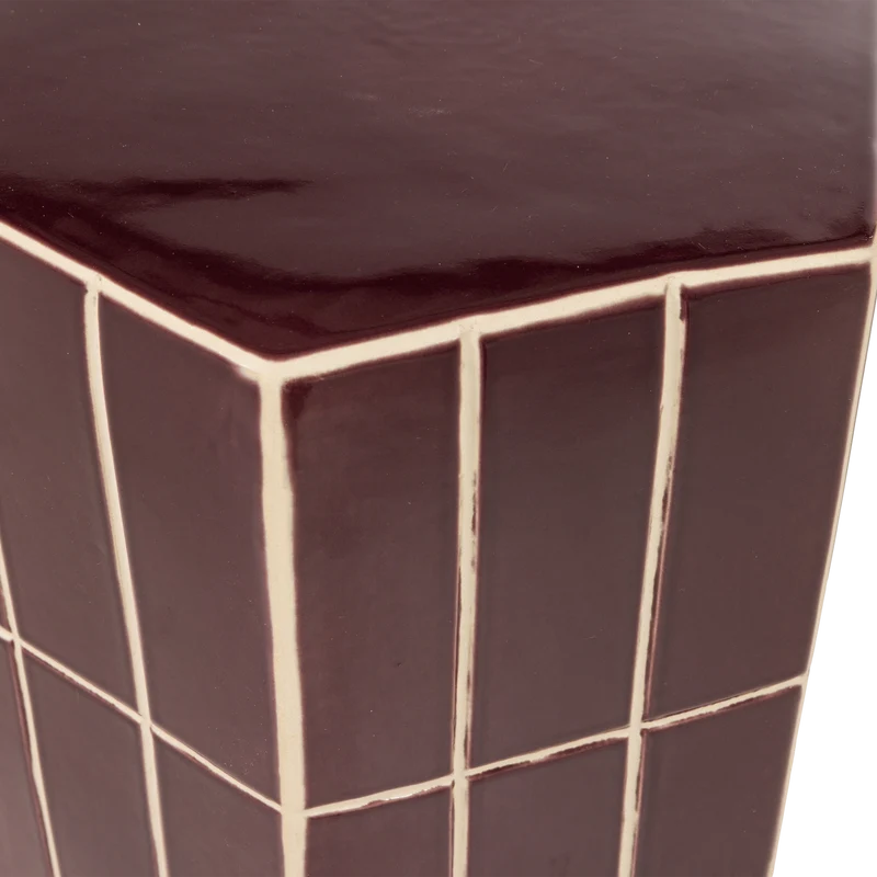Plu decoratieve bijzettafel 42 x 30 x 26 cm keramiek paars