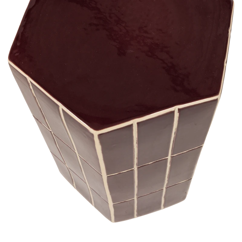 Plu decoratieve bijzettafel 42 x 30 x 26 cm keramiek paars
