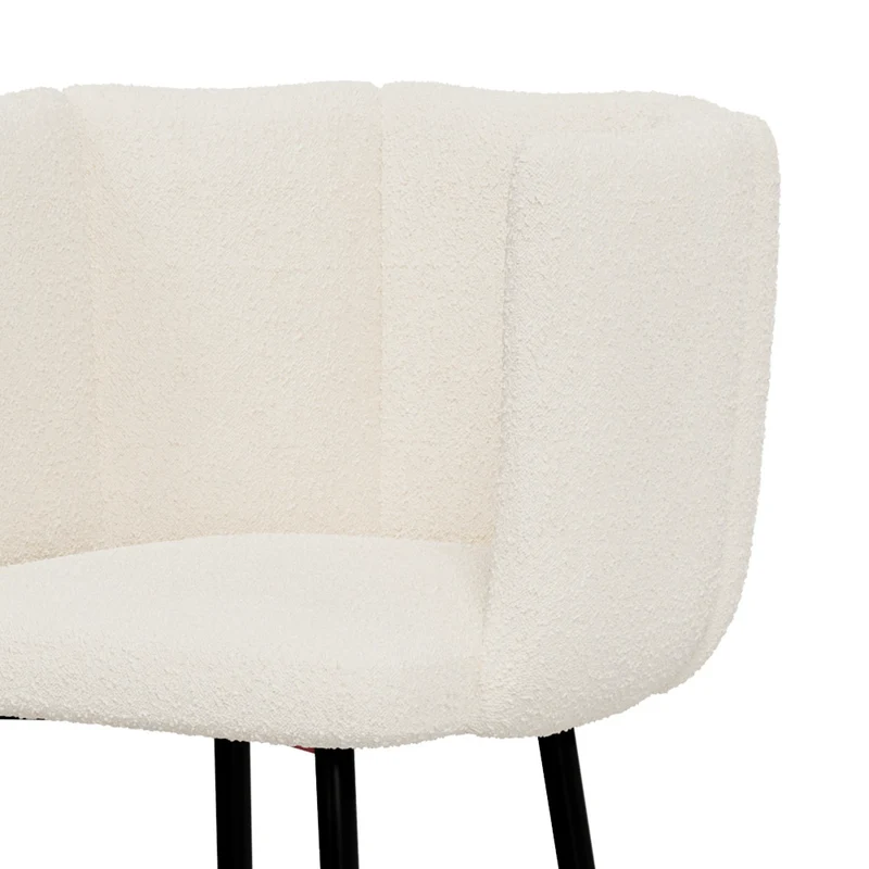 Chaise de bar Rosy en tissu bouclé beige 75 cm (lot de 2)